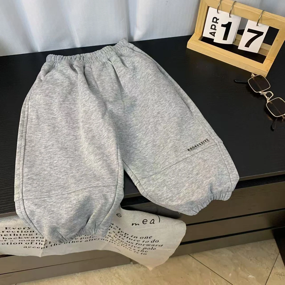 春款灰色经典运动裤男童春秋休闲裤男童束脚韩版儿童