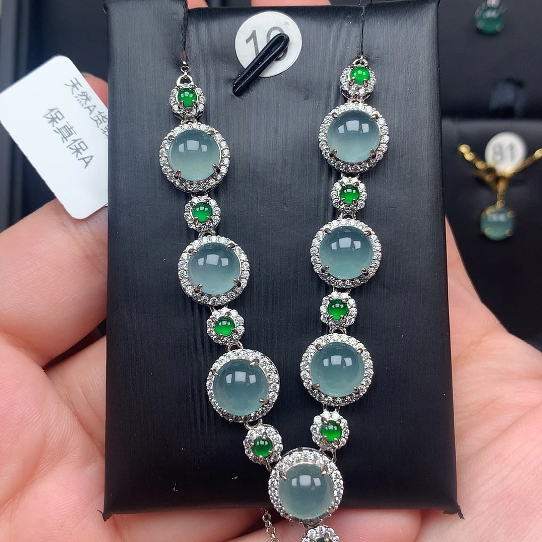 翡翠银S925镶嵌颈饰