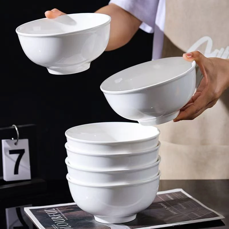 【6只装】陶瓷餐具6英寸吃饭碗简约面碗大碗新骨瓷釉下彩汤碗沙拉碗