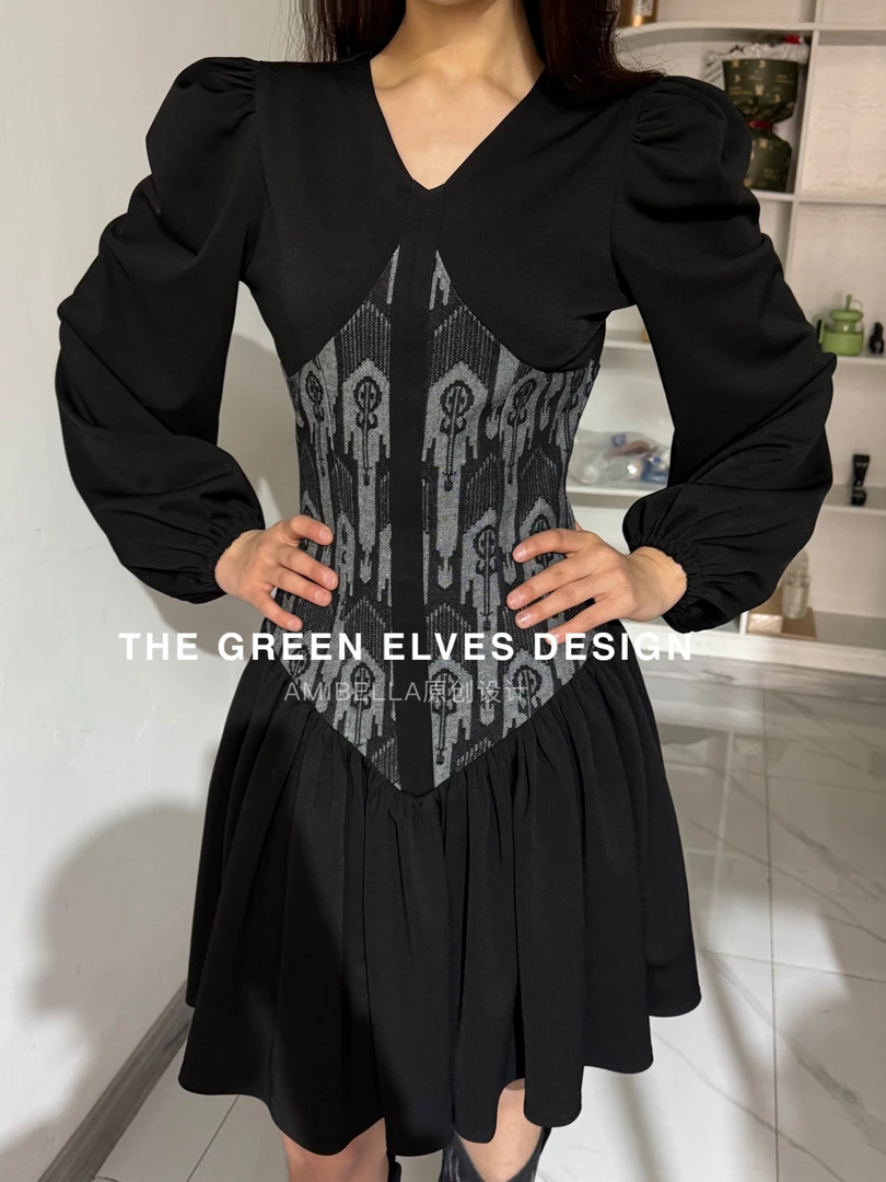 高端私人定制艾特莱斯设计感连衣裙