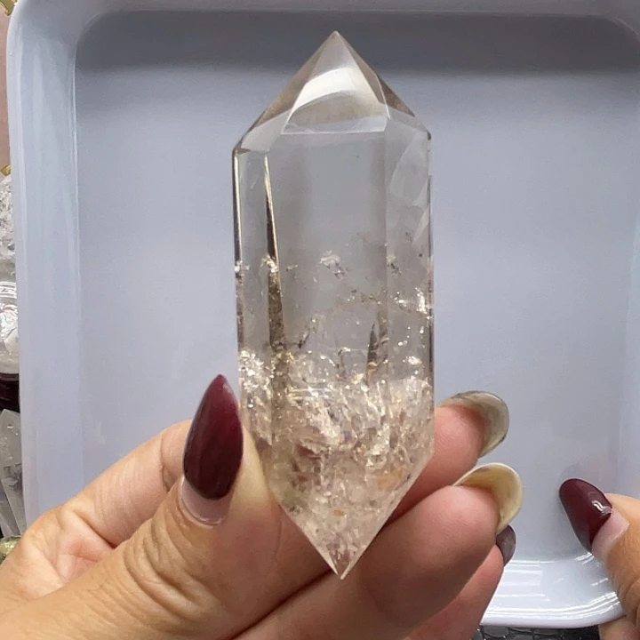 未镶嵌水晶珠宝半成品9茶水晶双尖长7.6宽2.7
