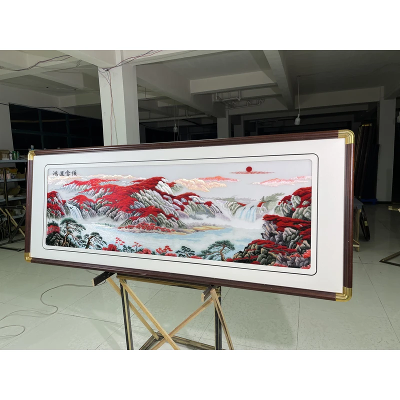 新款苏绣鸿运当头客厅挂画苏州刺绣沙发背景墙装饰画