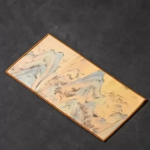 TJ121-千里江山茶巾手工高档复古双面古风禅意吸水茶布长方形