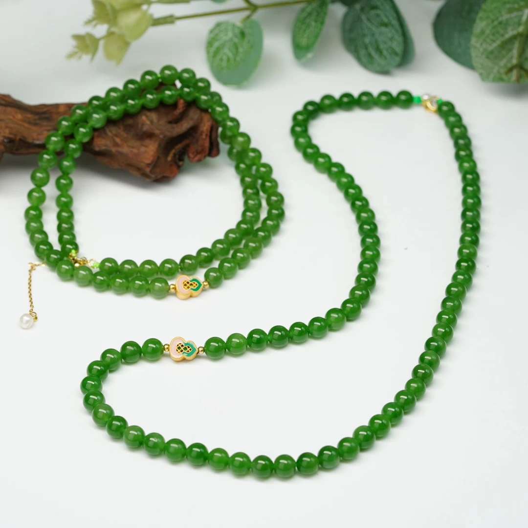 【小北好物】和田玉DIY项链约5.5mm+【多样性发一件】QH13X512