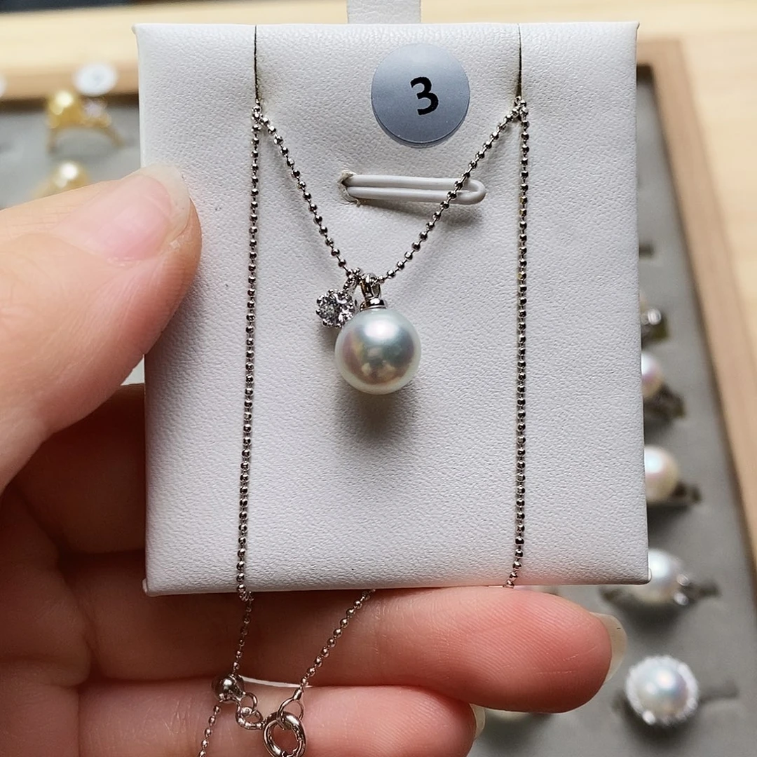 暴***️银S925镶嵌海水珍珠颈饰