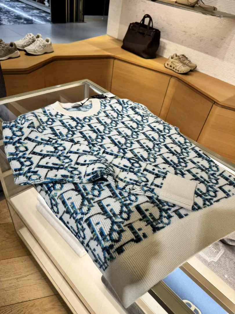 全新未使用 DIOR/迪奥 迪奥印花不开山针织毛衣