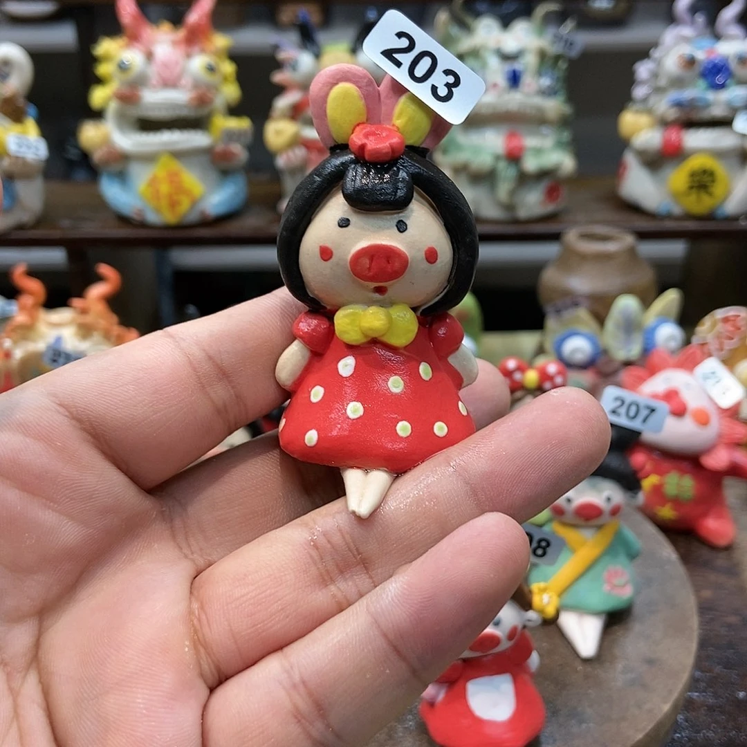 摆件直播间手工抽象陶瓷摆件203