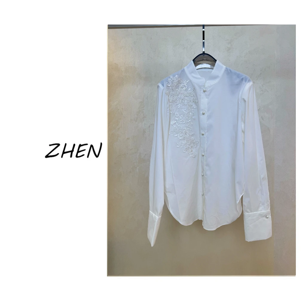 【ZHEN】25K00975 2025新款衬衫显瘦时尚百搭设计师轻奢款