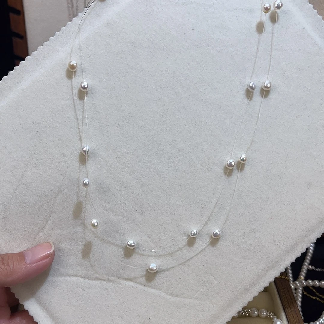淡水珍珠颈饰银S925镶嵌