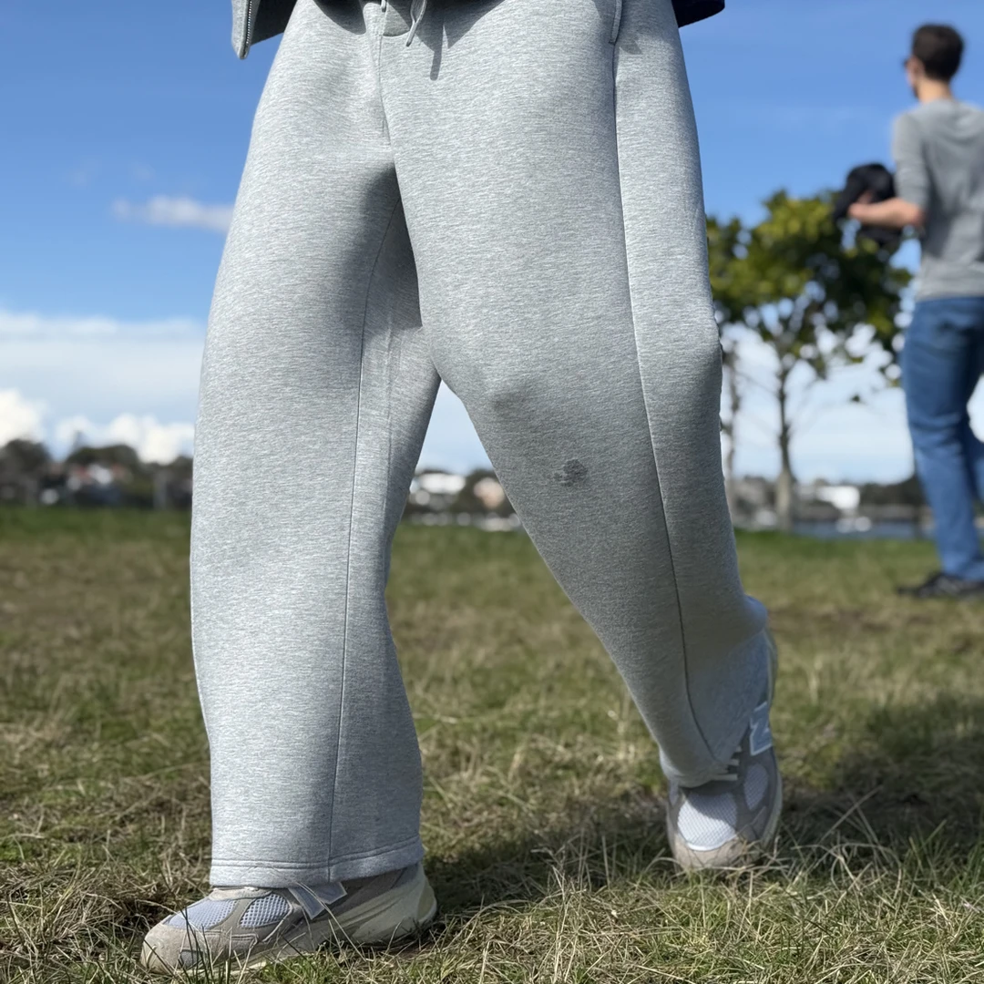 DAT25秋冬空气层慵懒阔版宽松拖地卫裤