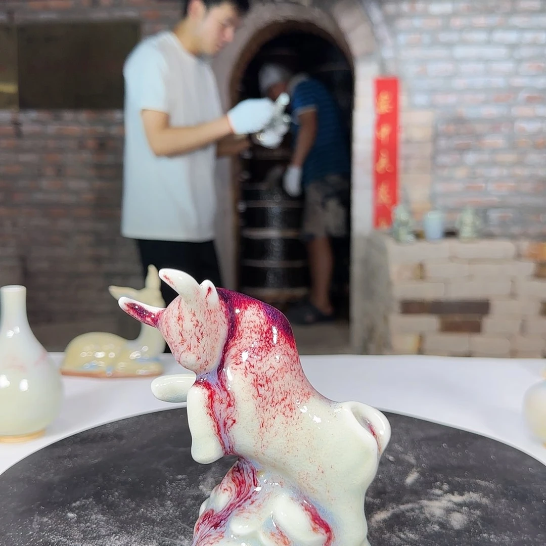 摆件醉*微瑕玉中钧窑煤窑作品