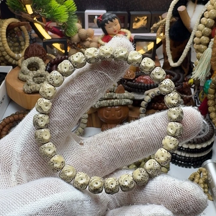 手串星月菩提4号车尺寸8.7石玉无相单圈