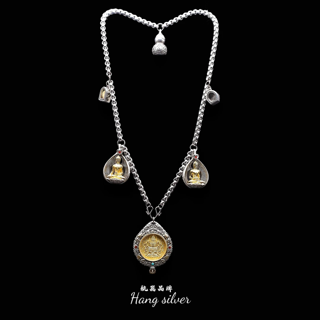 钛钢项链 男女同款李桢航器品牌黄财神项链