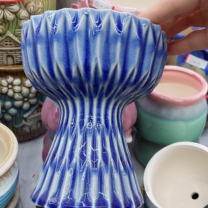 多肉绿植陶瓷花盆9.9包邮，有孔