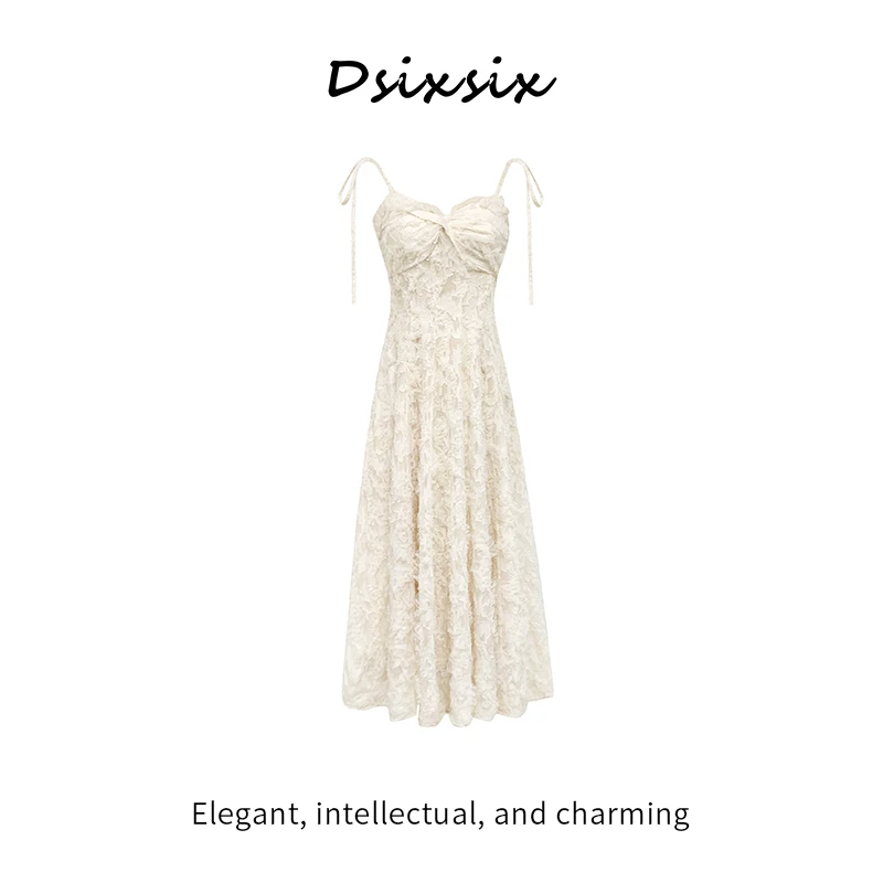 晓西-【晨曦之光】夏季新款法式优雅收腰显瘦白色吊带连衣裙-51198K