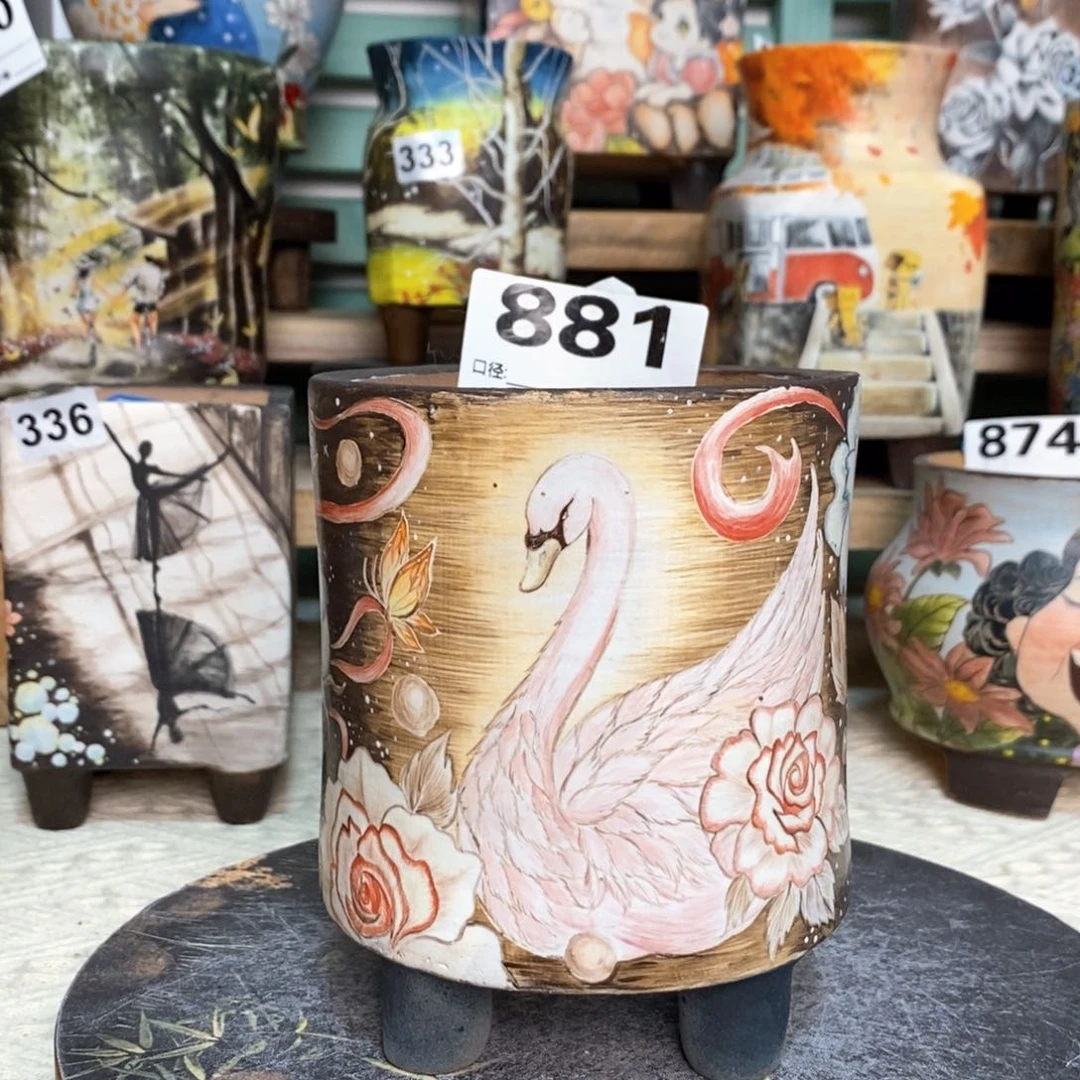 【闪购商品】可*881手绘精工盆矮款