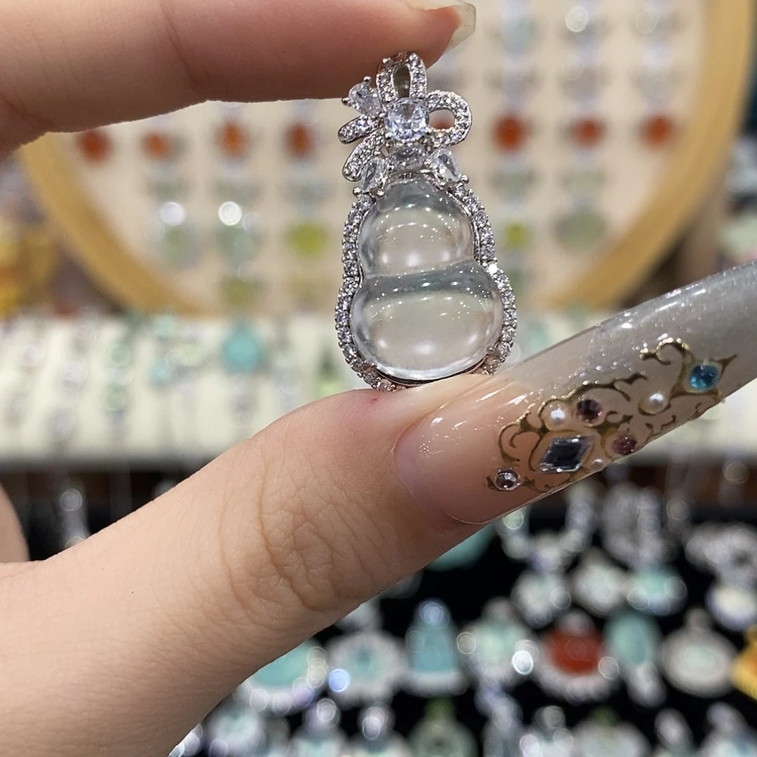 石英岩玉银S925镶嵌颈饰