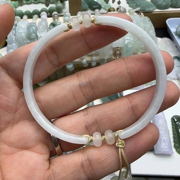 宛***央翡翠未镶嵌手链57-58