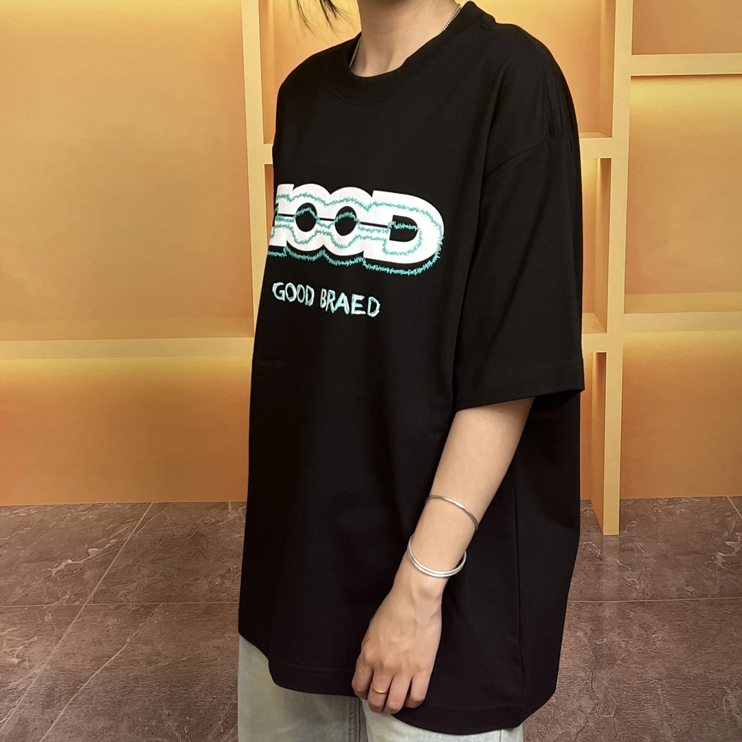 【32-good】启运潮流宽松重磅T恤美式百搭设计男女同款