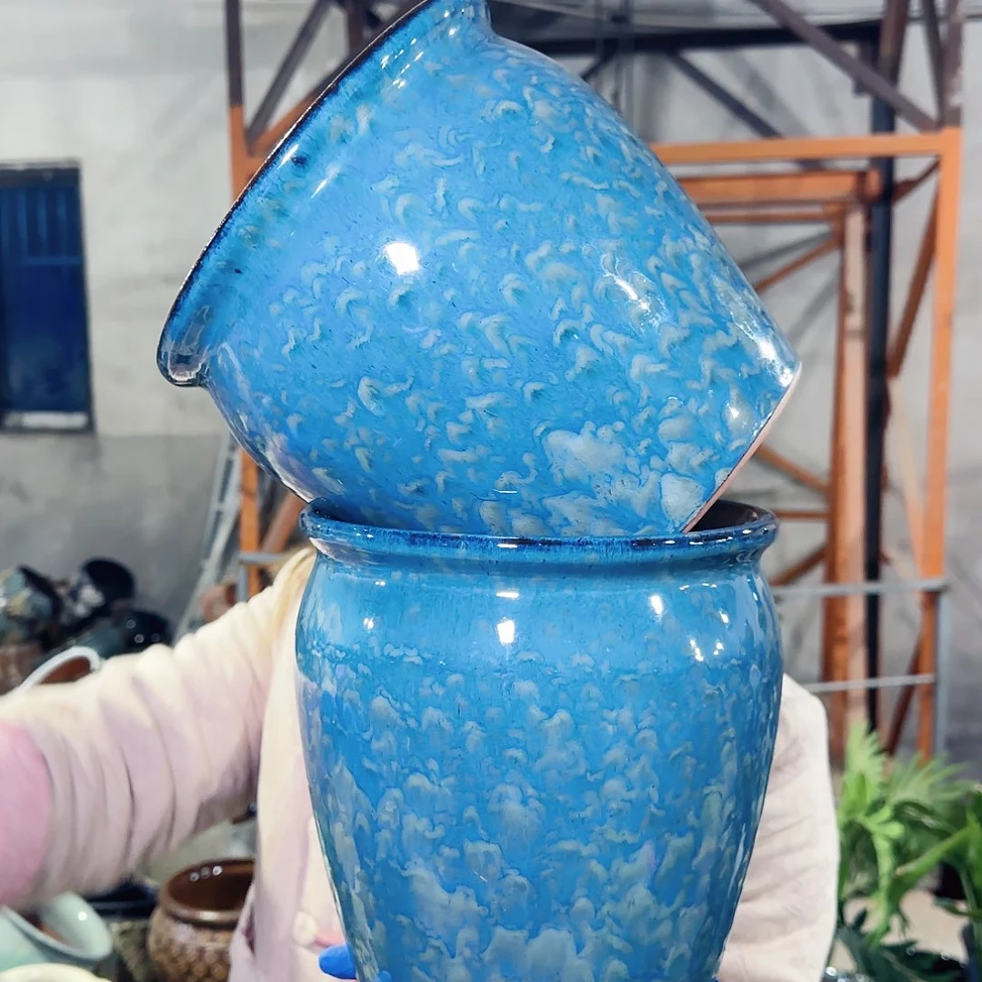 紫砂花盆高20口20