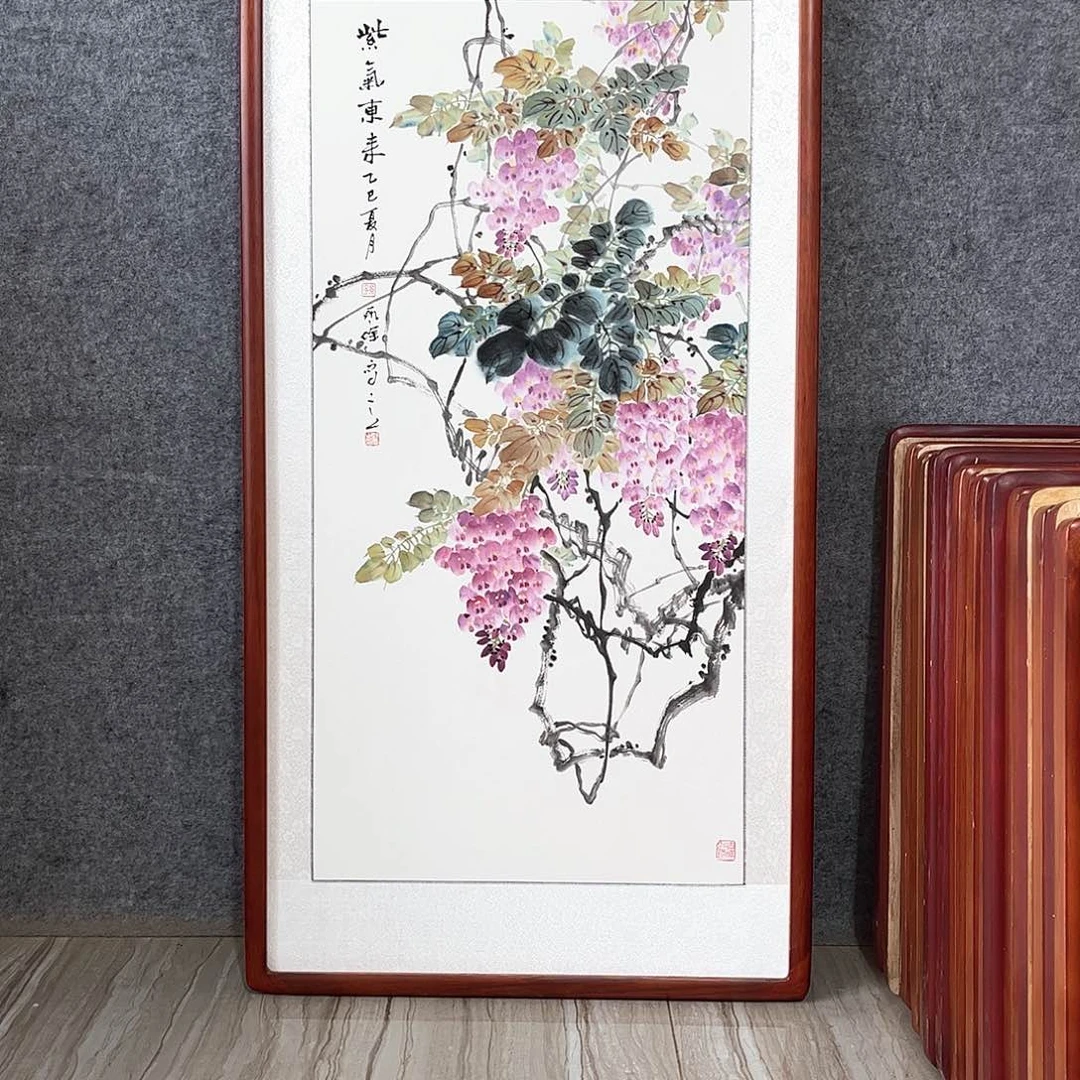 国画书画作品带框63×123