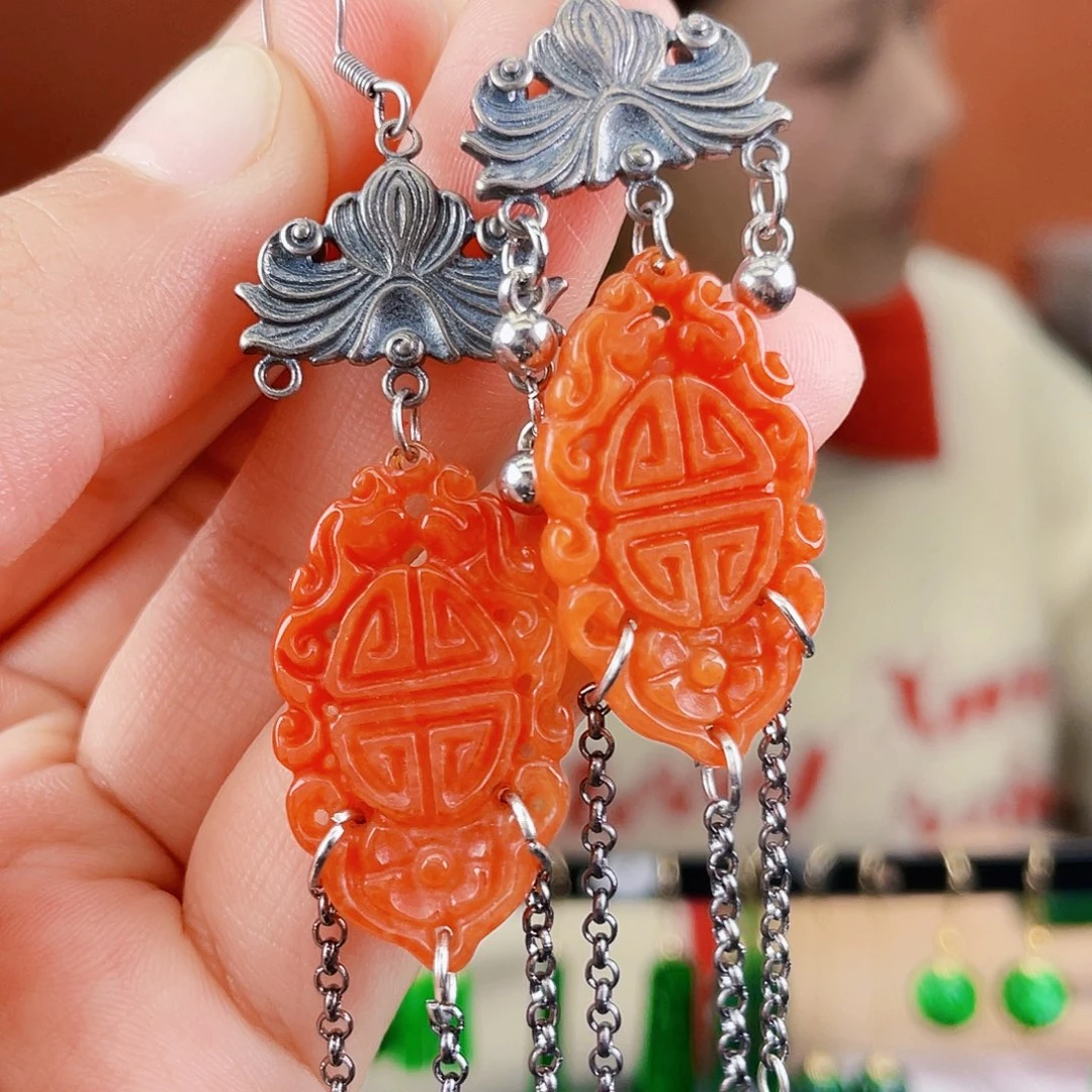 翡翠未镶嵌耳饰饰品