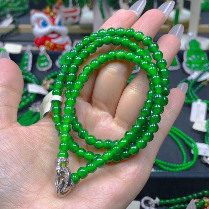 颈饰未镶嵌翡翠圆珠项链6