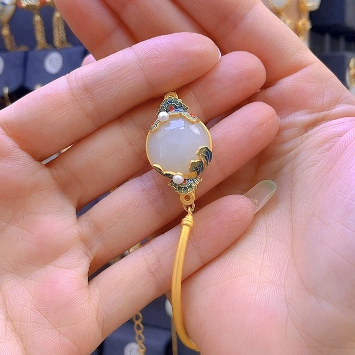 手链银S925镶嵌和田玉