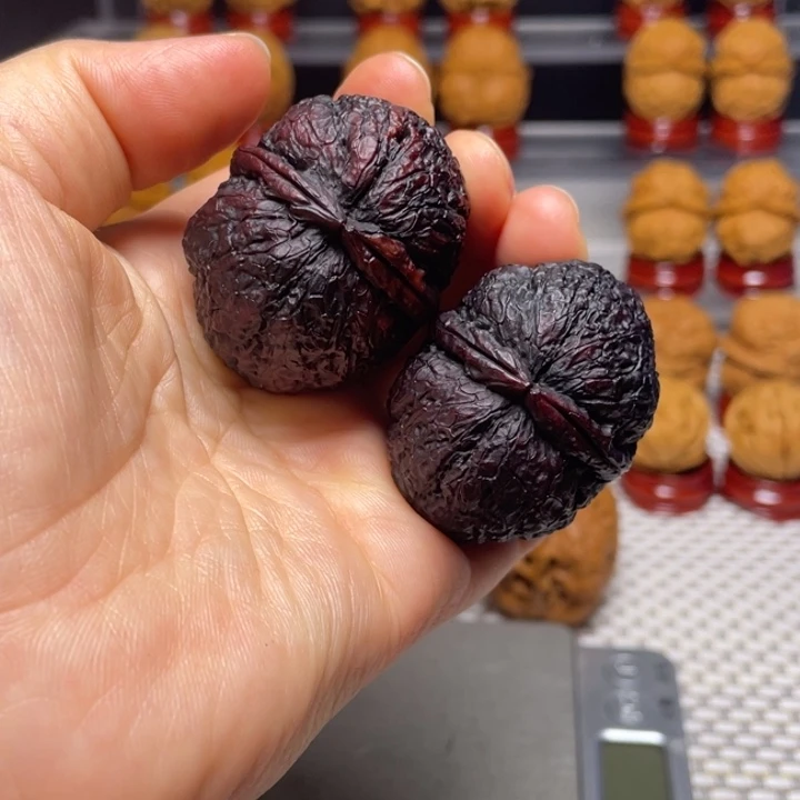 文玩核桃把件53擂鼓双金锤