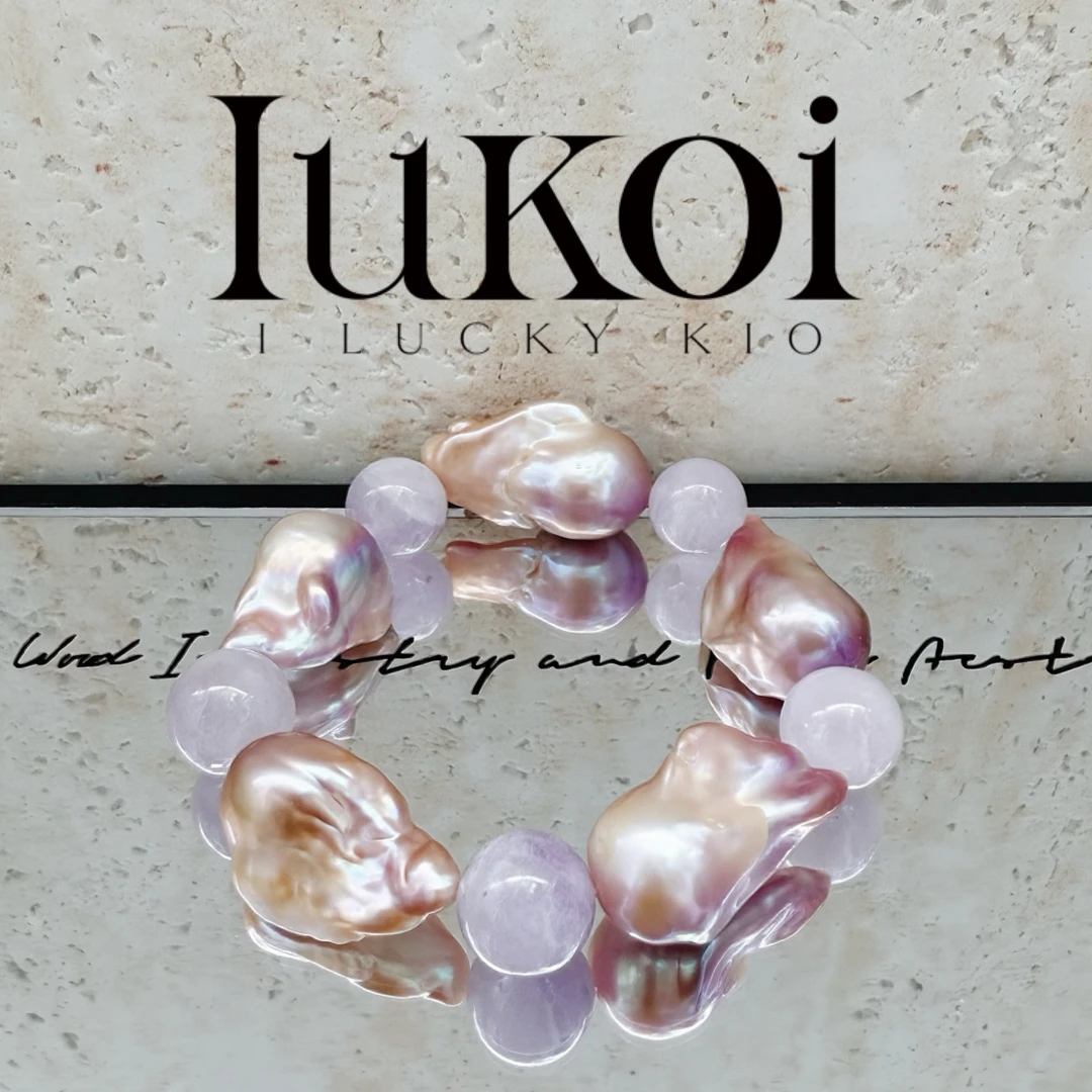 合成金属石英石手链 ｜IUKOI ｜紫水 ｜天然巴洛克鱼尾 ｜