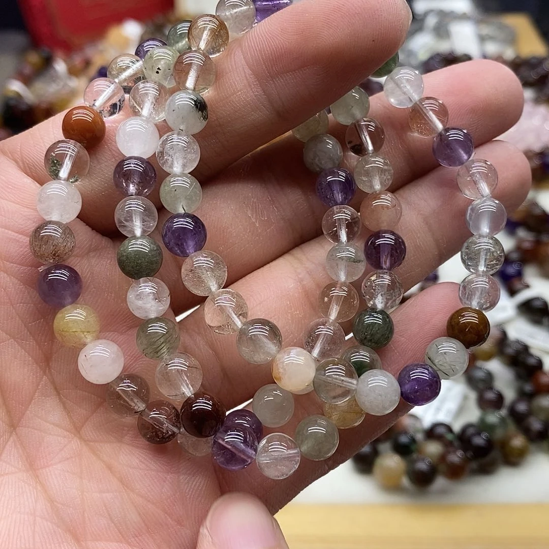 水晶手链未镶嵌多样性发货发一条