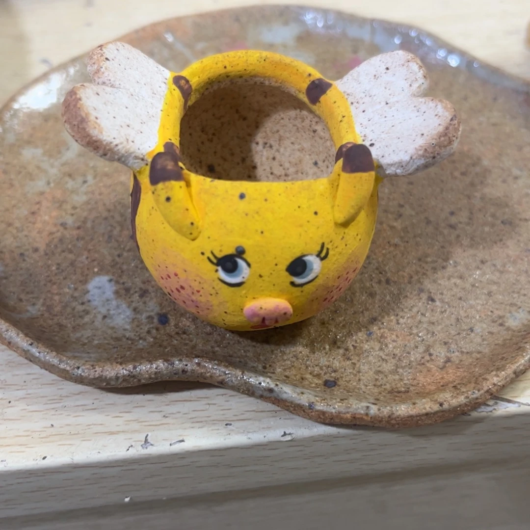 泥塑古镇炻陶花盆