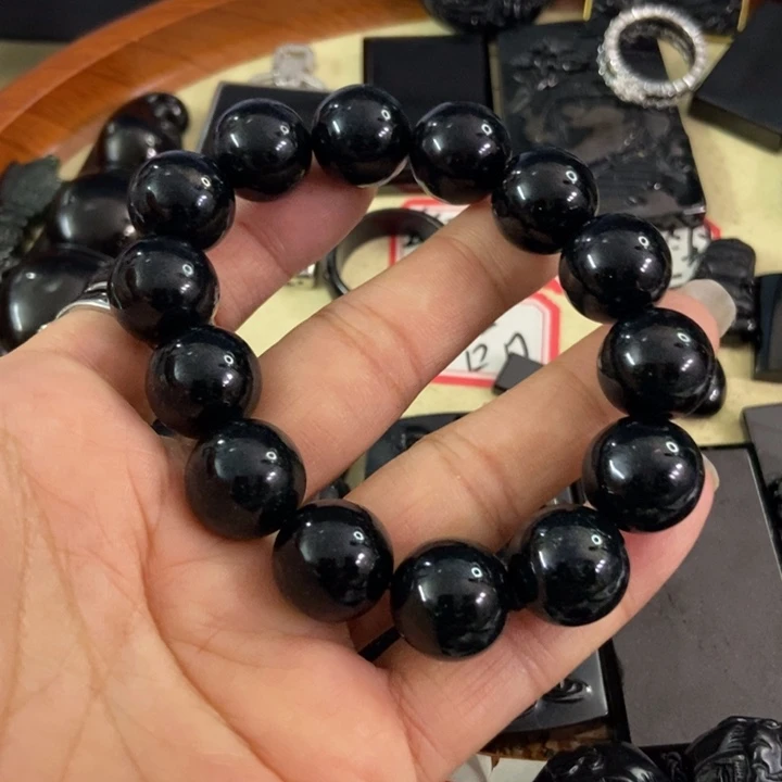 翡翠手链未镶嵌肥*墨翠15