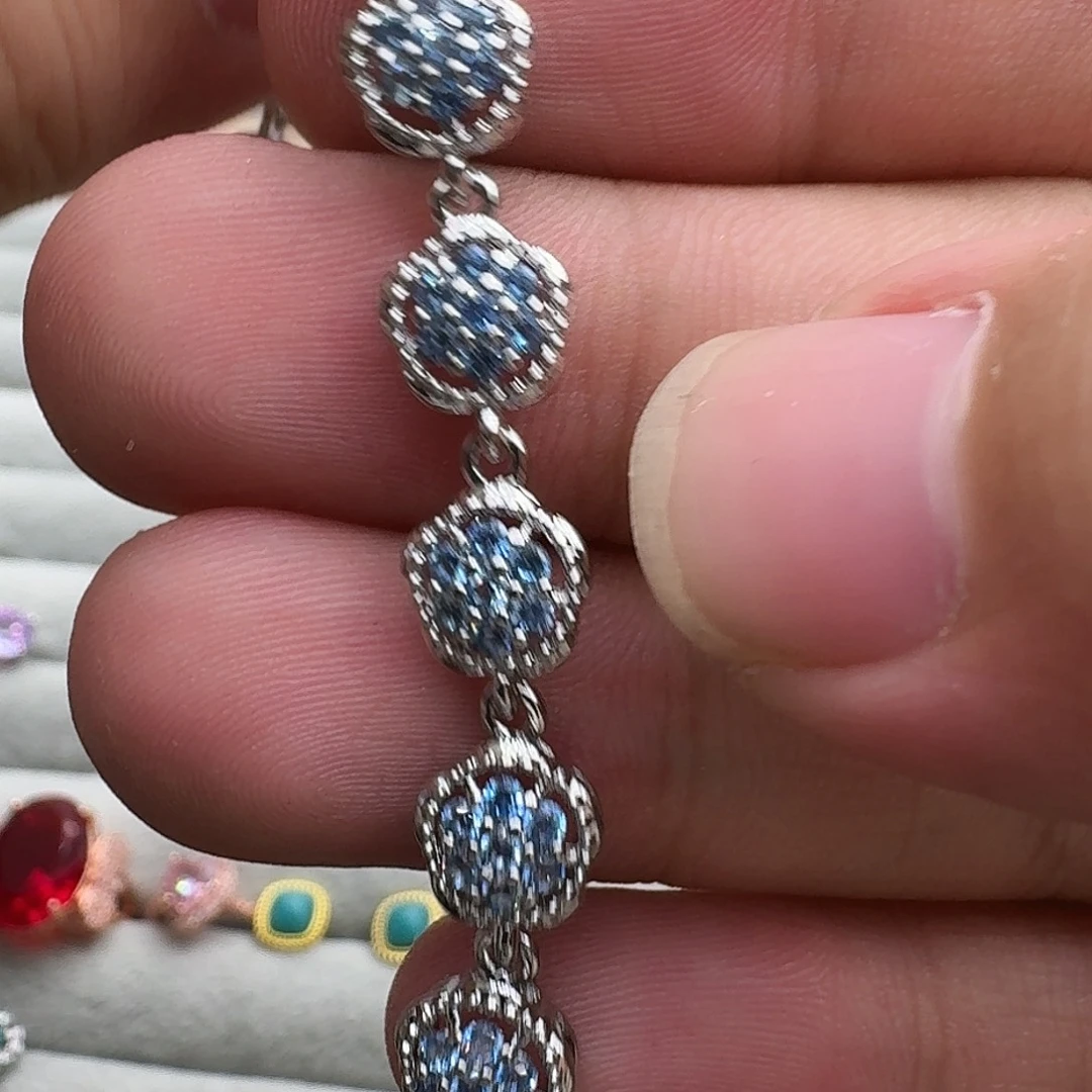 戒指银S925镶嵌水晶