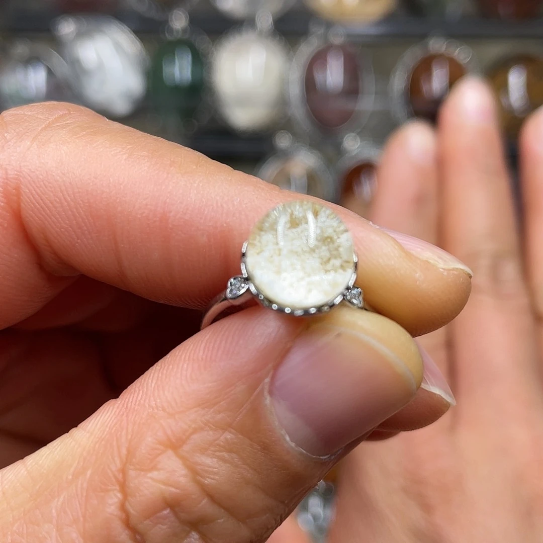 【闪购商品】水晶珠宝半成品银S925镶嵌戒指