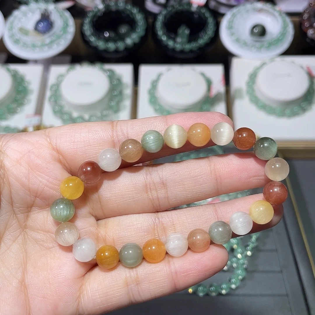 星****未镶嵌手串水晶彩兔毛手串