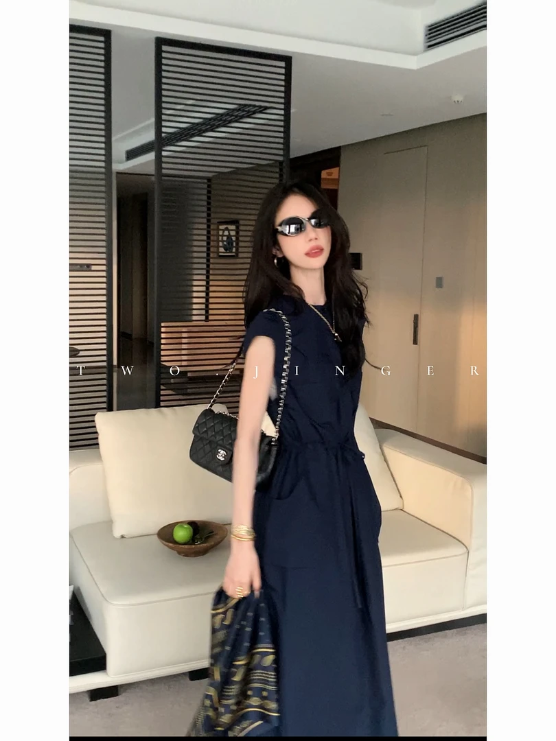 二静子 极简静奢（都市精英）气质卓越高知女性坎肩连衣裙 CX96006