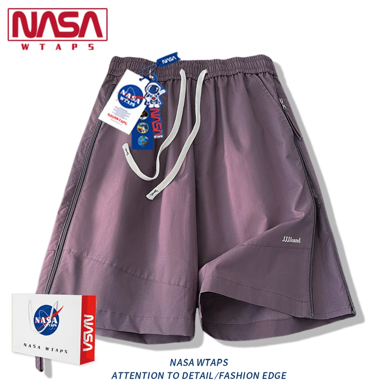 NASA WTAPS潮牌冰丝网眼速干短裤男士夏季薄款宽松运动休闲五分裤