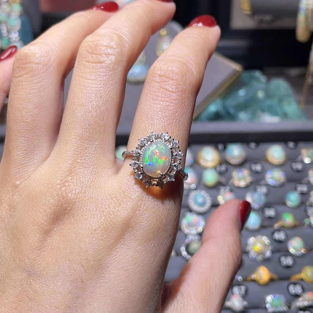 银S925镶嵌欧泊戒指）酱**.