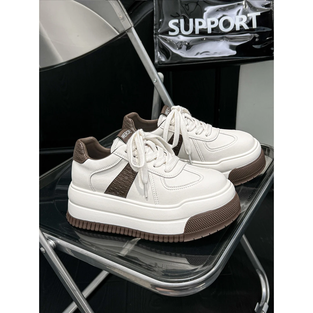 真皮厚底增高小白鞋女2025秋季新款女鞋百搭德训鞋子爆款休闲板鞋