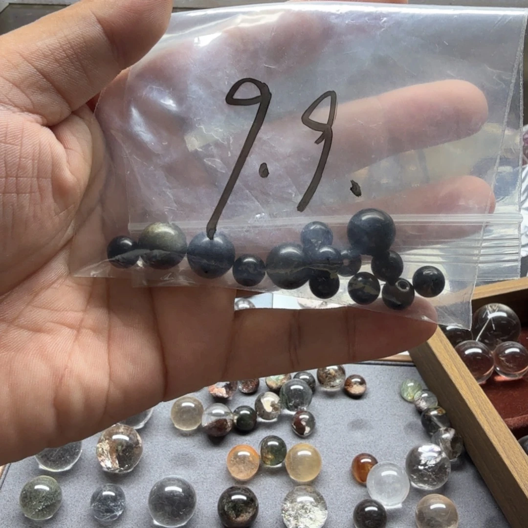 水晶未镶嵌摆件黑曜x10金曜x4