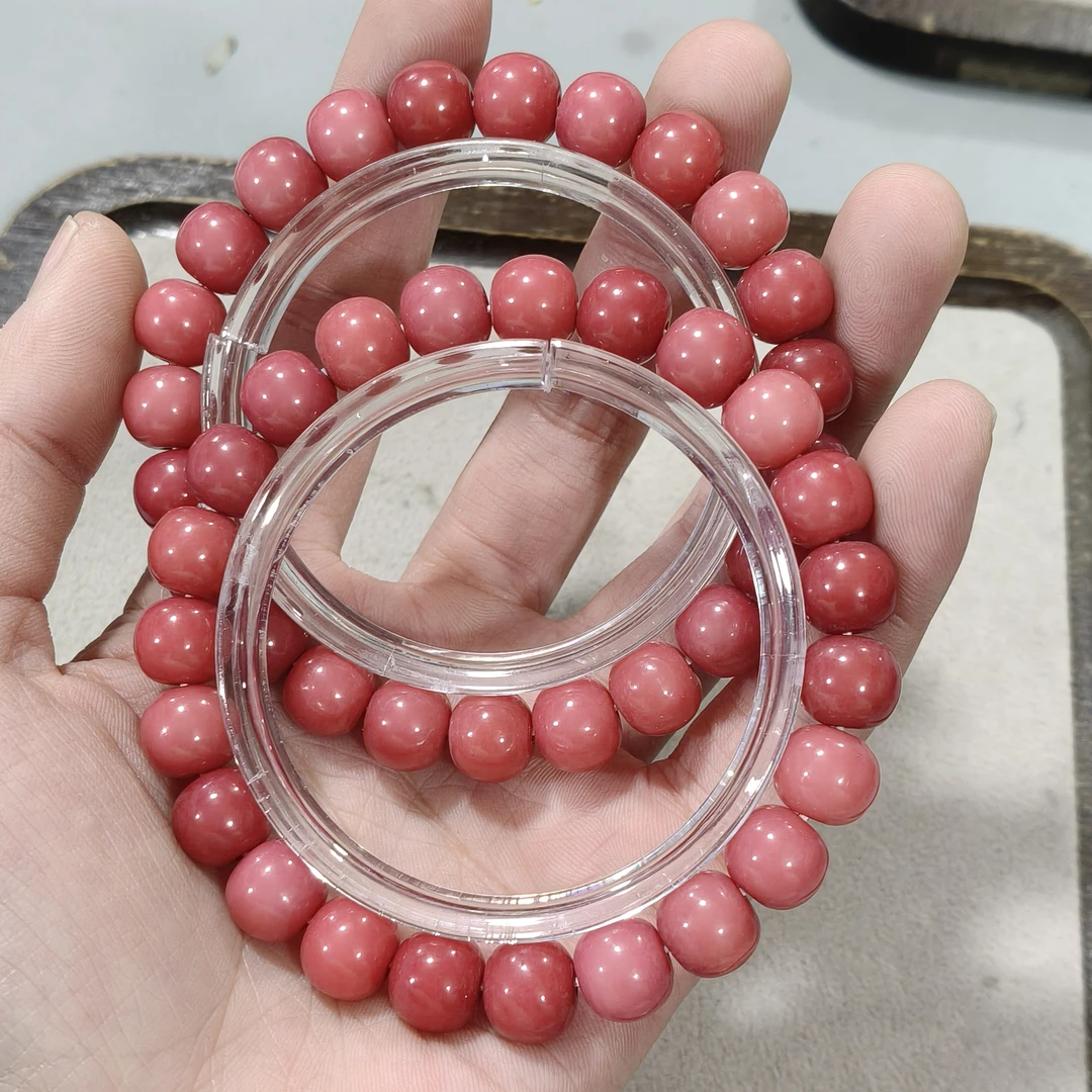 K110 粉菩提卡1.0老型珠单圈手串