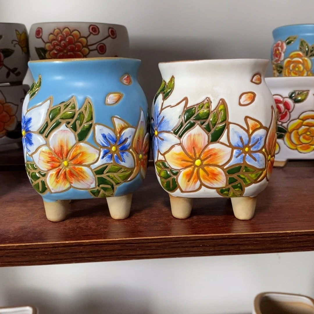 红陶韩式多肉植物花盆