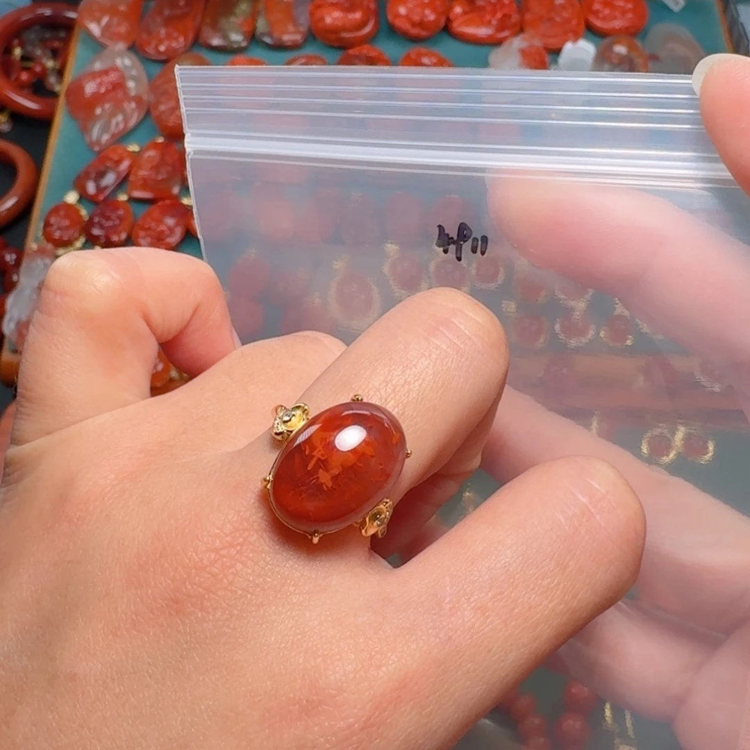 南红玛瑙南红玛瑙银S925镶嵌