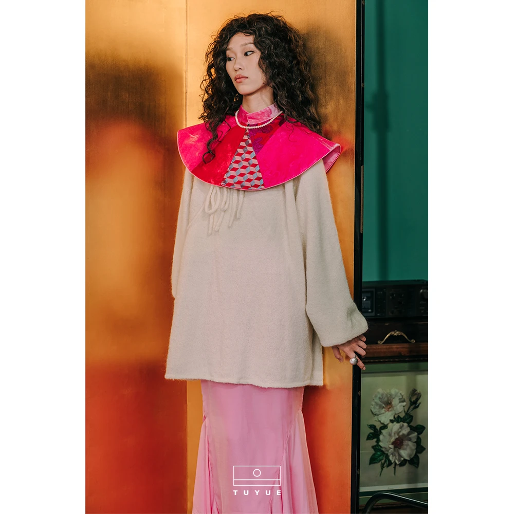 TUYUE涂月|「依露申」东方美学拼接装饰云肩「披霞」