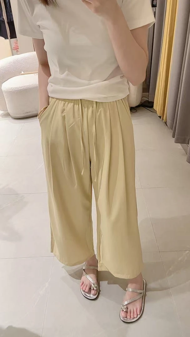 觅裳家 【小个子天菜】9052新款时尚显瘦百搭纯色九分休闲裤