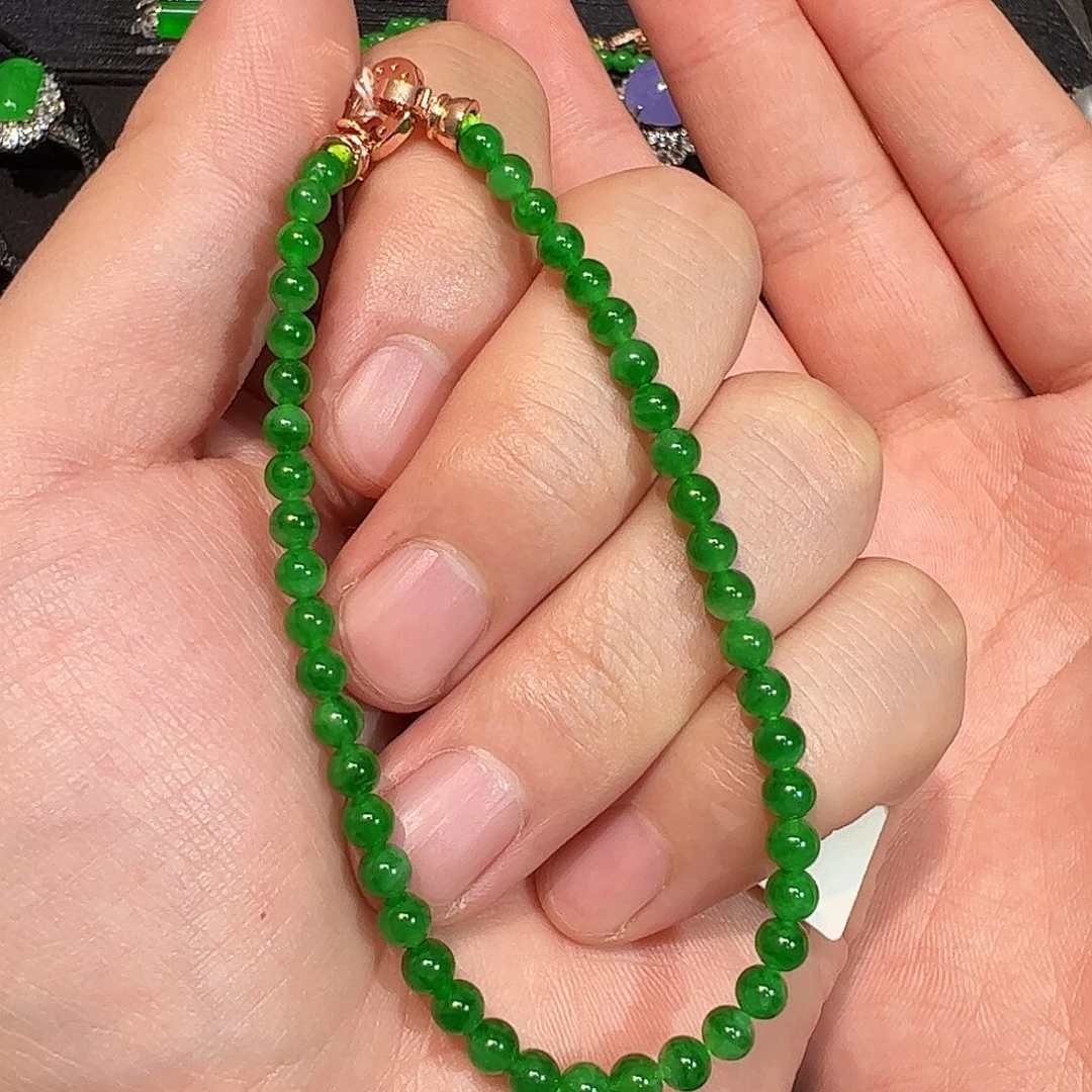 翡翠未镶嵌手链珠子