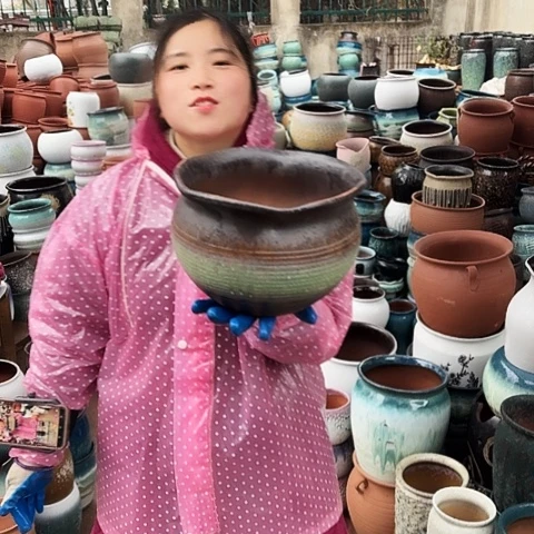 口25高18瑕疵盆子。