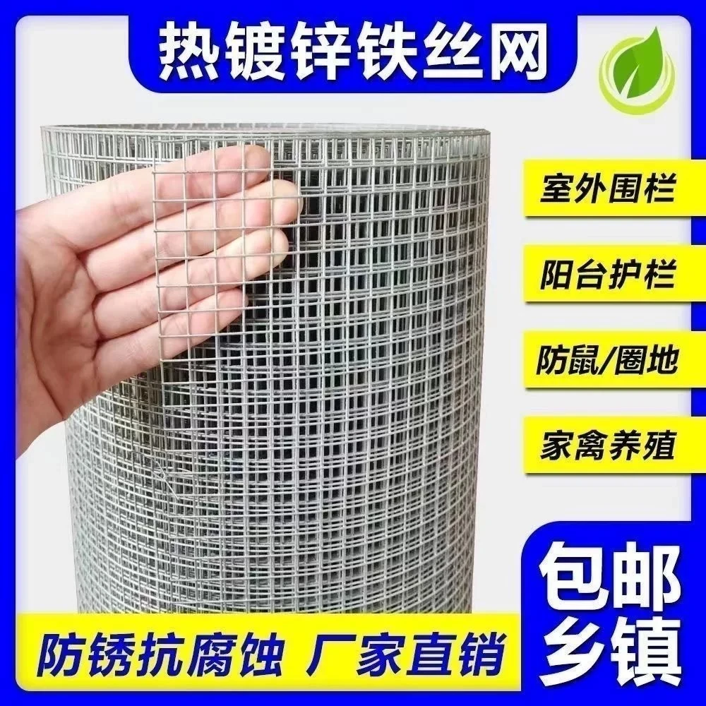 热镀锌铁丝网养鸟防蛇电焊网防鼠阳台防护网鸡鸭鹅围栏钢丝网格网
