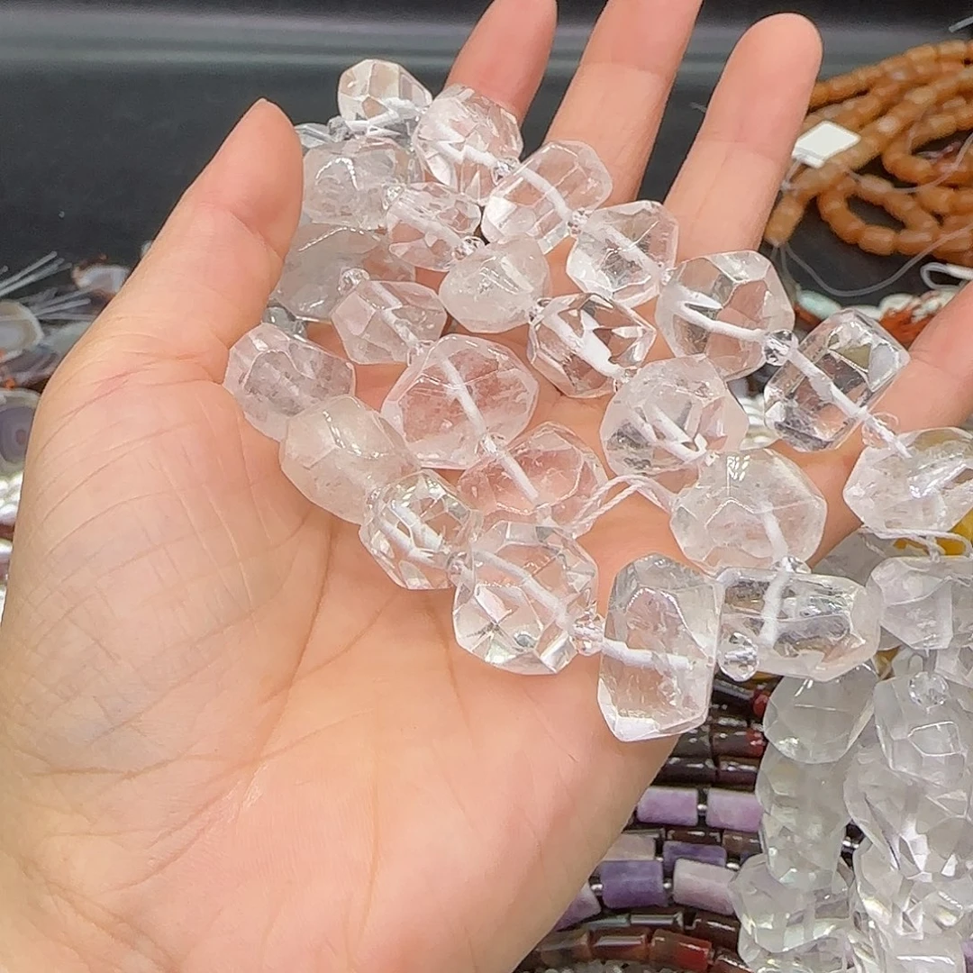 玛瑙/玉髓合金珠宝半成品白水晶拍两59发一条